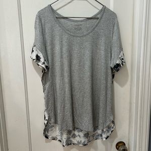 Lane Bryant 0X 14/16W gray pattern back popover top